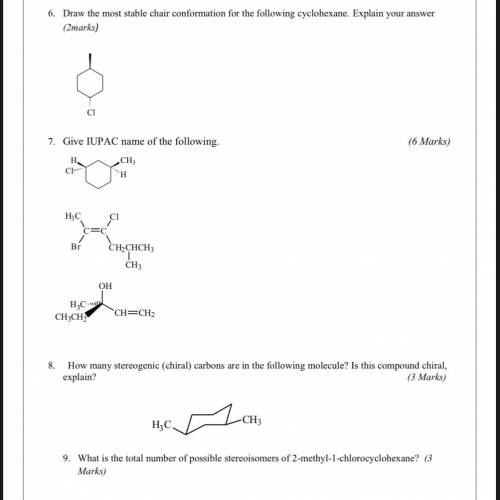 Organic chemistry questions