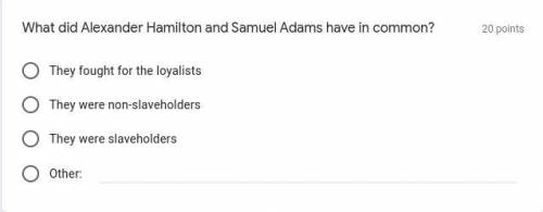 What did Alexander Hamilton and Samuel Adams have in common?