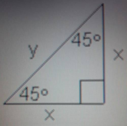 In the triangle, x= 3. Find y.