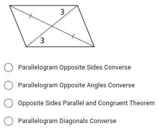 State which theorem you can use to show that the quadrilateral is a parallelogram.