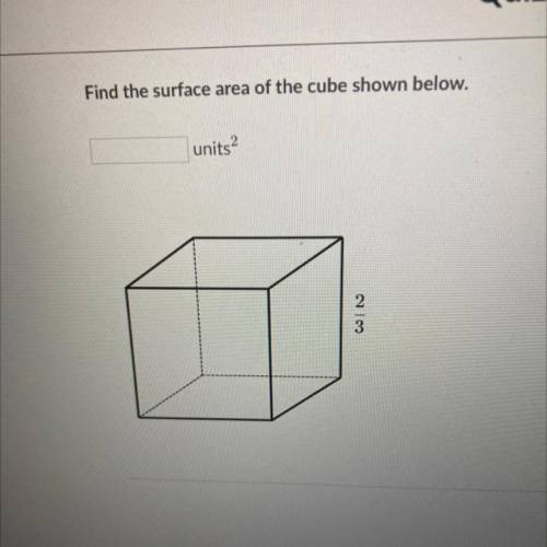 Find the surface area of the cube shown below￼