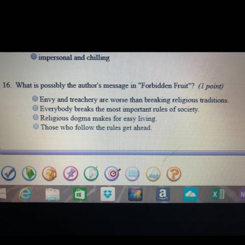 PLEASE HELP!! What is possibly the authors message in “Forbidden Fruit”?

For those of you who hav