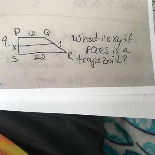 What is xy if PQRS is a trapezoid?