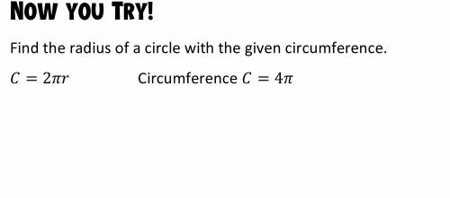 What’s the radio is of the circle