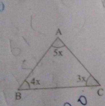 Find the value of x in each of the given triangles.