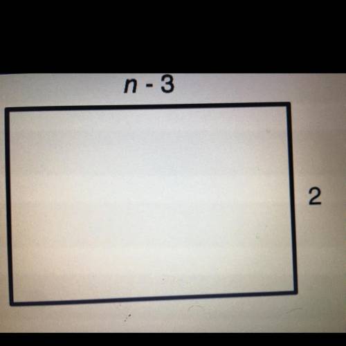 Write two equivalent expressions to represent the area of the rectangle below,
n-3
2