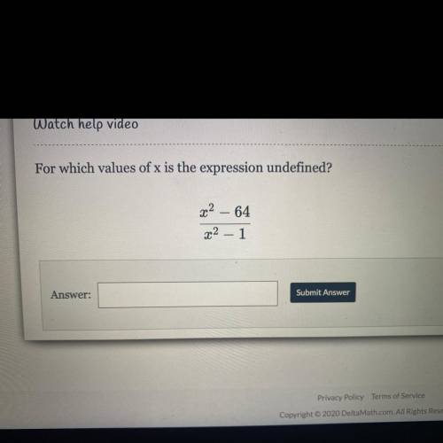 For which value of x is the expression undefined?