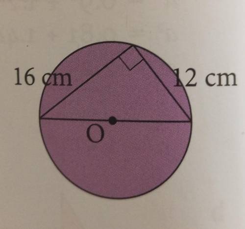 The Diagram shows a triangle inside a circle woth center O. the lengyhs of the shorter sides of the