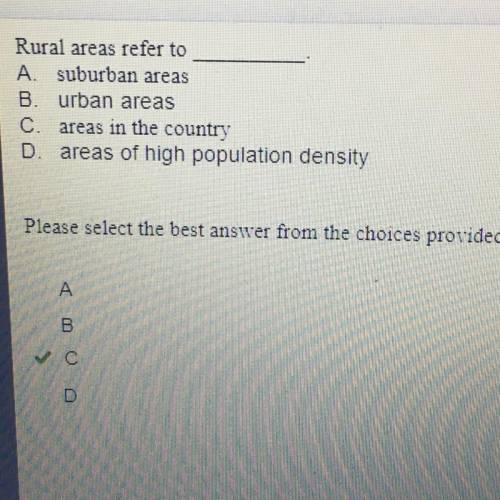 Rural areas refer to _____.
Here’s the answer