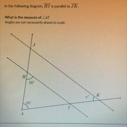 What is the measure of 
Angle x?