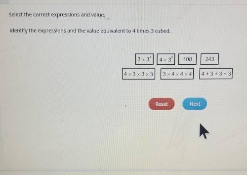 3 Select the correct expressions and value. Identify the expressions and the value equivalent to 4