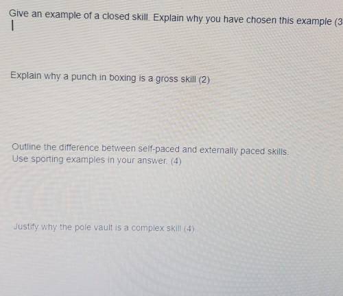 GCSE PE questions, I need help please