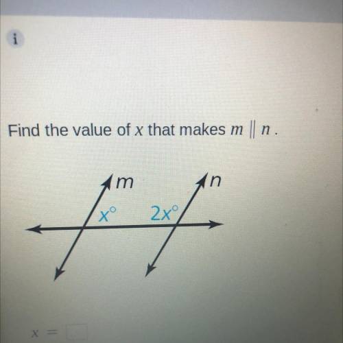 Find the value of x that makes m || n