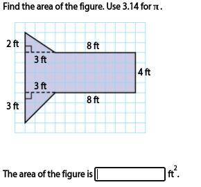Find the area of the shape.