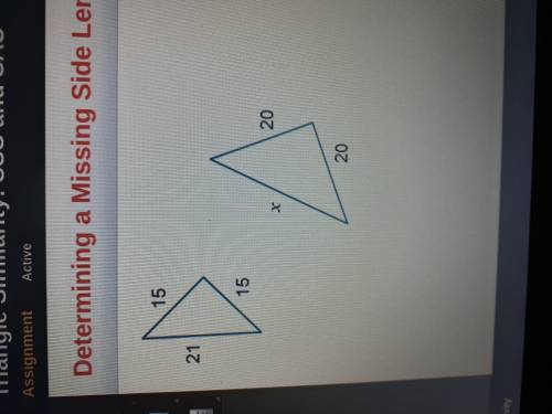 What value of x will make the triangles similar by the SSS similarity theorm?