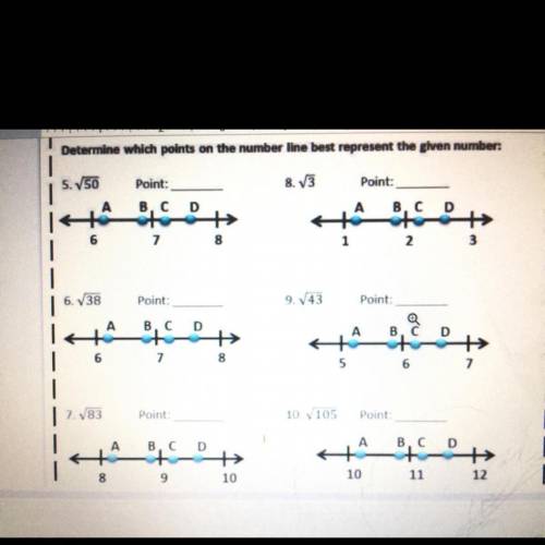 PLEASE HELP I WILL MARK THE BRAINLIEST ANSWERR!!

Determine which points on the number line best r