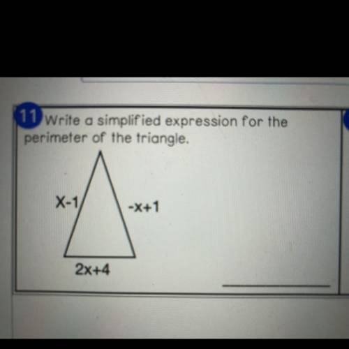 Write a simplified expression for the perimeter of the triangle.