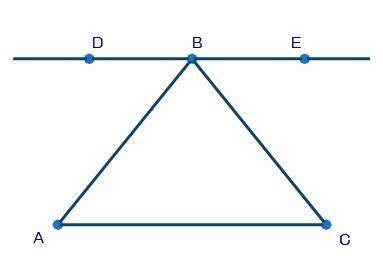 Given: ΔABC

Prove: All three angles of ΔABC add up to 180°.The flowchart with missing reason prov