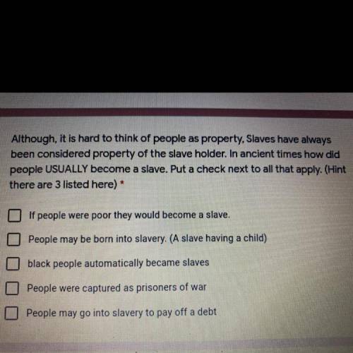Although, it is hard to think of people as property, Slaves have always

been considered property