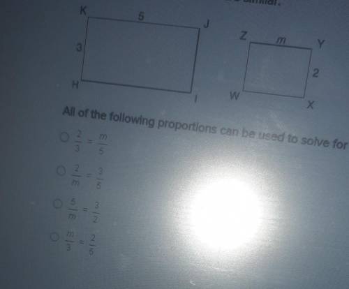 All of the following proportions can be used to solve for m except
