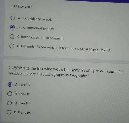 Are these correct if not what is the correct answer