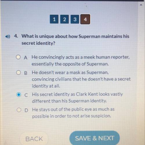 Answer correctly = Brainliest
text: Superman’s Secret Identity 
Common Lit