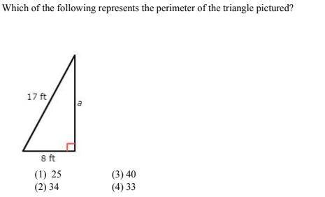 Which of the following represents the perimeter of the triangle pictured?