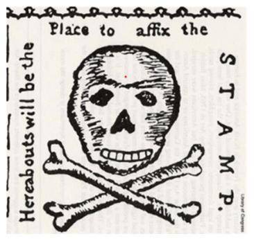 CAN SOMEONE PLS HELP

The stamp below is from the front page of a 1765 newspaper.What was the sign