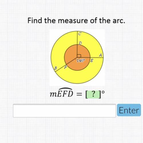 Find the measure of the arc. Please help!