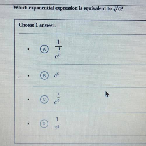 Which exponential expression is equivalent to
c?