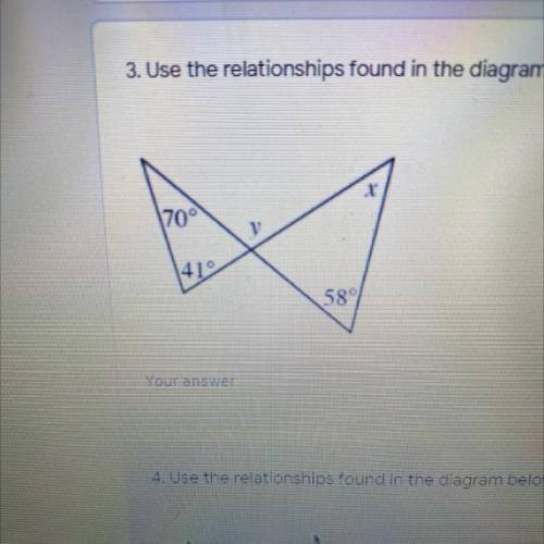 3. Use the relationships found in the diagram below to solve for x and y.
Help plz