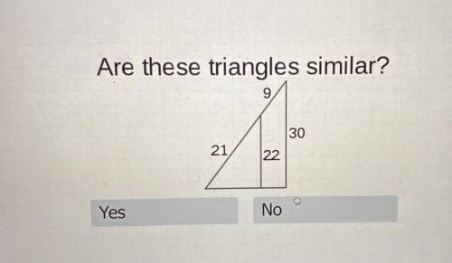 HELP !! Are these triangles similar?
