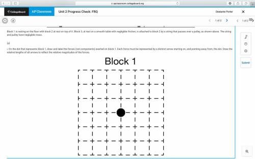 Block 1 is resting on the floor with block 2 at rest on top of it. Block 3, at rest on a smooth tab