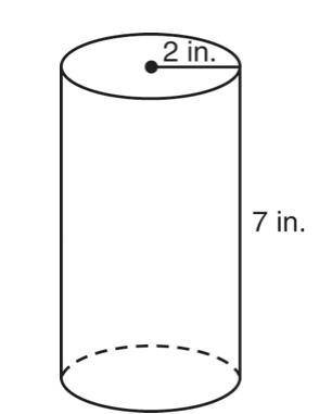 A right circular cylinder is shown in the figure below.

What is the approximate total surface are