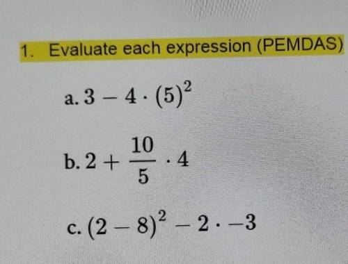 Evaluate each expression.