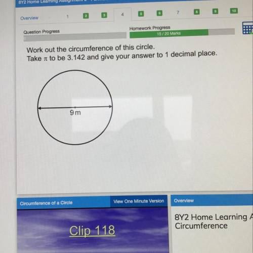 Work out the circumference of this circle.

Take a to be 3.142 and give your answer to 1 decimal p