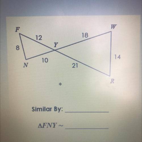 HELP QUICK!

Determine if the triangles are similar. If similar, state how (AA-, SSS-, SAS-) and c