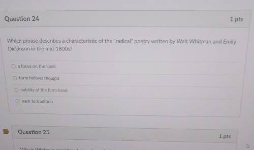 which phrase describes a characteristic of the radical poetry written by Walt Whitman and Emily Dic