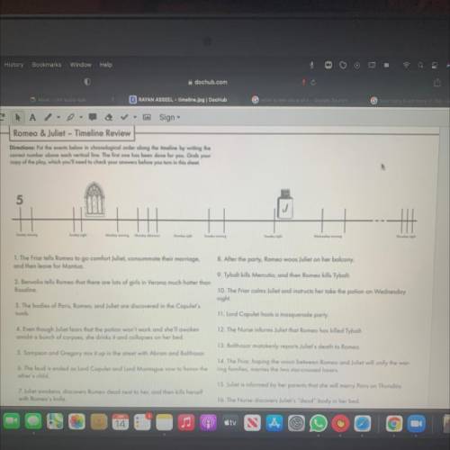 Romeo and Juliet time line review
