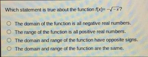 Which statement is true about the function f(x) = -√-x?