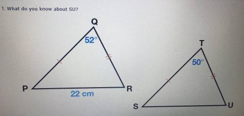 Need help ASAP

A.) SU = 22 cm
B.) SU > 22 cm
C