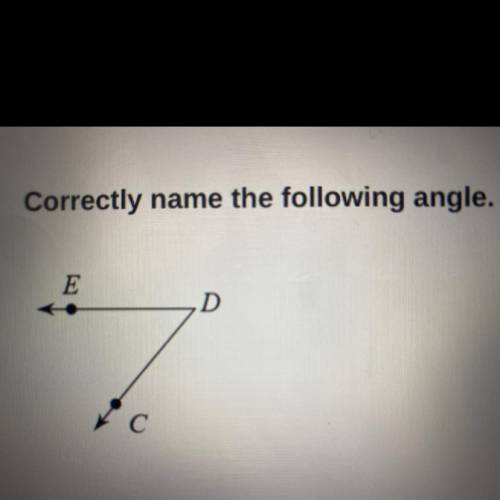 Correctly name the following angle.