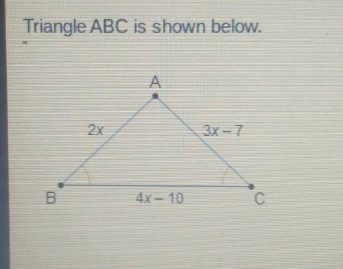 Triangle ABC is shown below. What is the length of line segment AC? 07 09 014 018