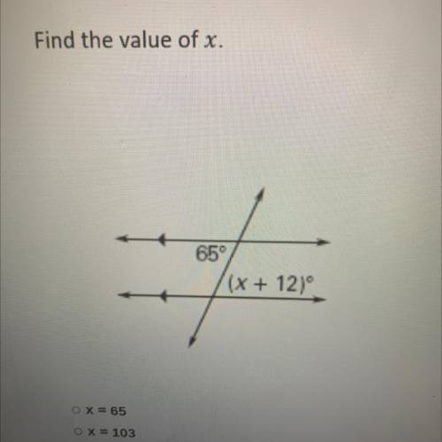 Find the value of X 
ASAP