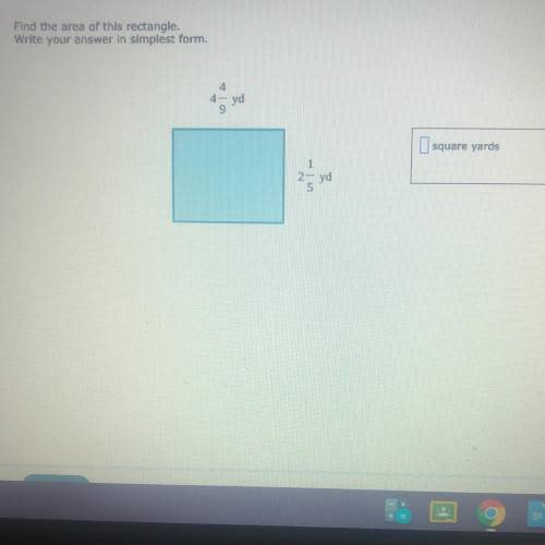 Find the are of this rectangle write answer in simplest form