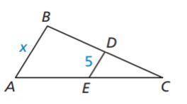 What is the length of segment AB?
A) 2
B)2.5
C) 5
D) 10
