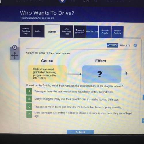 Achieve3000 answer on article Who Want To Drive