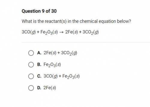 What is the reactant(s) in the chemical equation below?