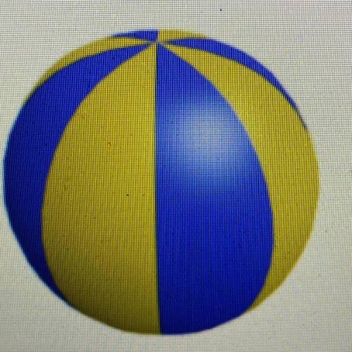The beach ball below is in the shape of a sphere. Find the volume of the beach ball if the diameter