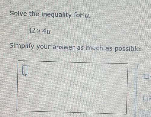 Solve the inequality for u.